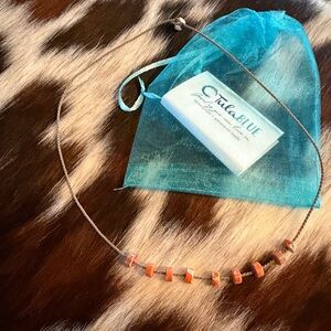 Tula Blue new heishi bohemian orange jasper Necklace